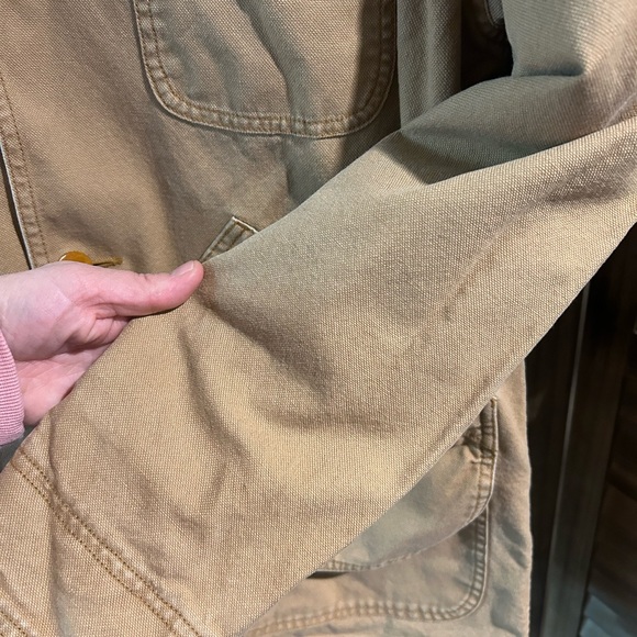 Vintage LL Bean Plaid Lined Corduroy Collar Chore Coat - Picture 5 of 13